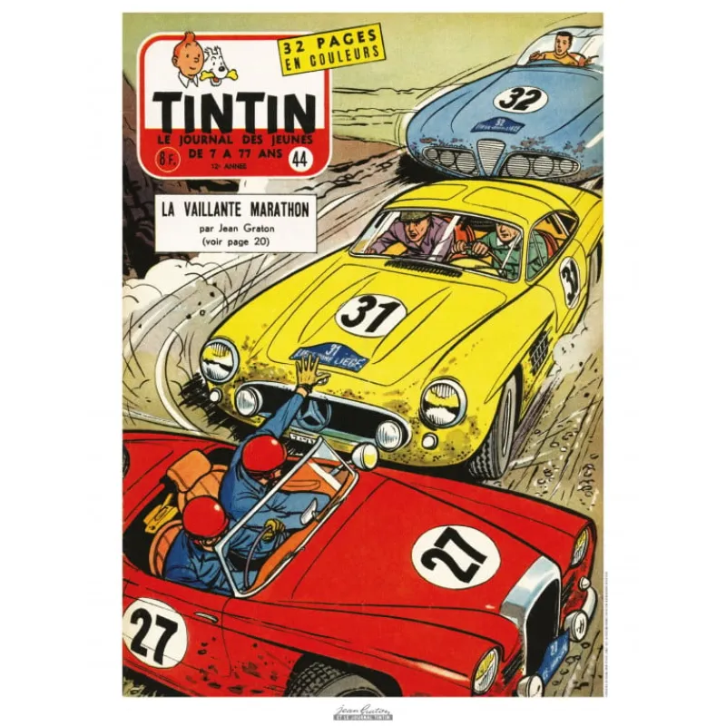 Jean Graton*Tintin Boutique Affiche Jean Graton-La Vaillante Marathon