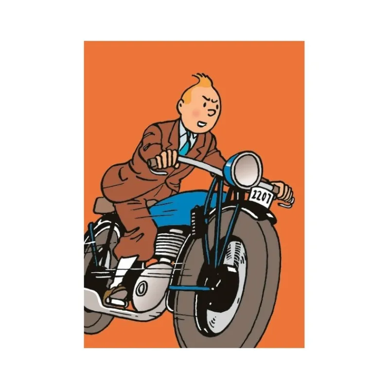 Chemises En Plastiques*Tintin Boutique Chemise plastique Tintin A4-Tintin sur une moto