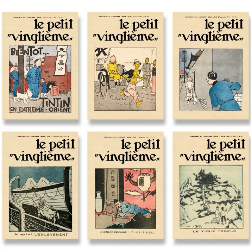 Cartes Postales*Tintin Boutique Pack-Cartes Postales Tintin-Petit Vingtième-Lotus