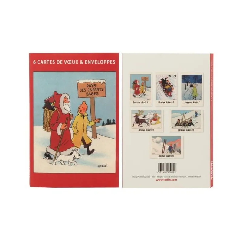 Cartes Postales*Tintin Boutique Pack-Cartes Postales-Tintin et le Père Noël