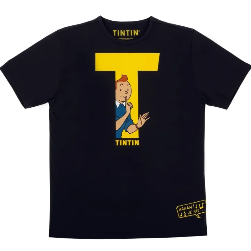 T-shirts*Tintin Boutique T-shirt « Tintin T » noir